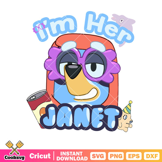 Head bluey im her janet svg, bluey aunts​ svg, bluey family svg