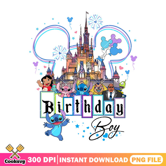 Head mickey birthday boy stitch png, stitch birthday png, disney head png