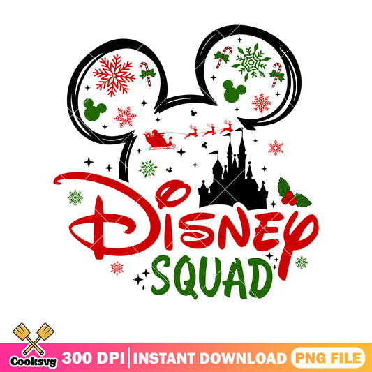 Head mickey christmas disney squad png