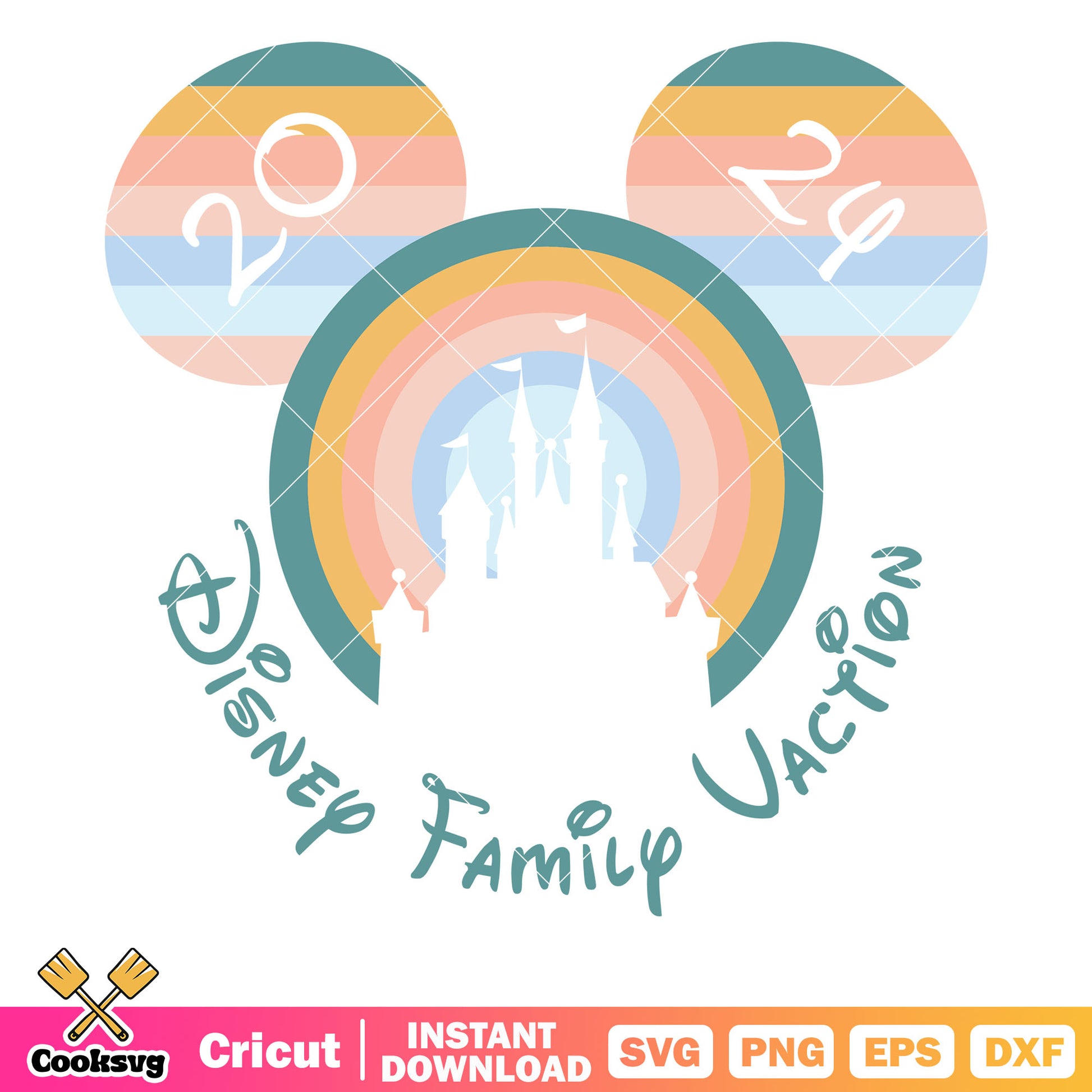 Head mickey color disney family vacation svg, disney family vacation svg