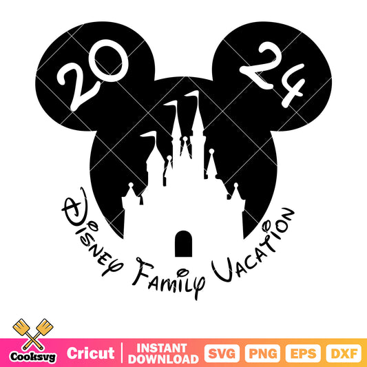 Head mickey disney family vacation svg, disney family vacation​ svg