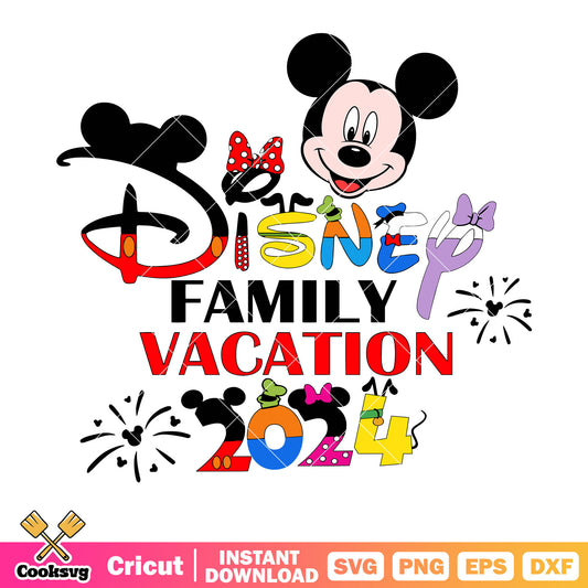 Head mickey disney family vacation svg design, disney family vacation svg