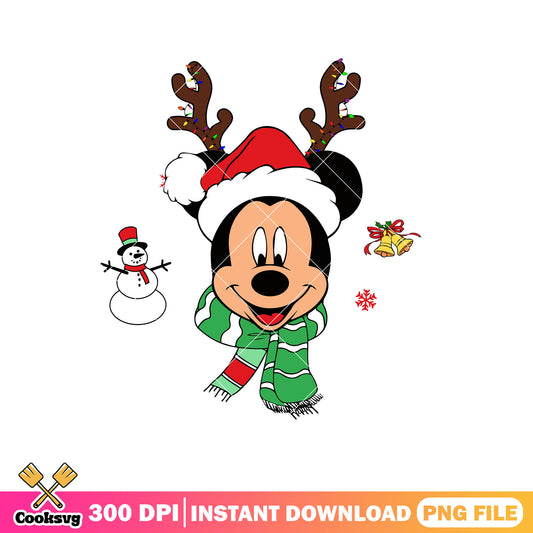 Head mickey disney mouse christmas png, mickey christmas png, disney christmas png
