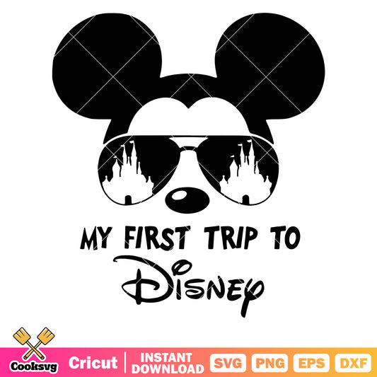 Head mickey my first trip to disney svg, mickey head svg, my first disney trip svg