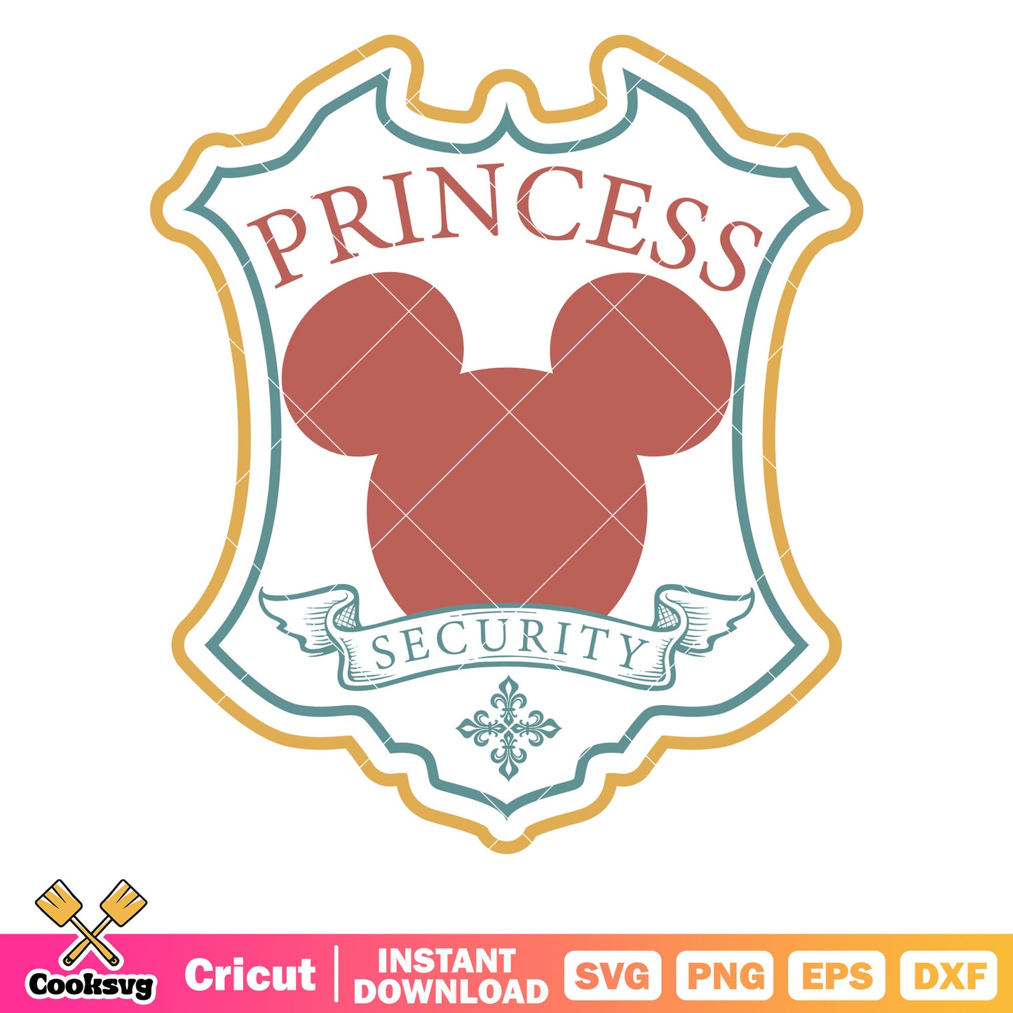 Head mickey princess security svg, princess security​ svg, mickey head svg