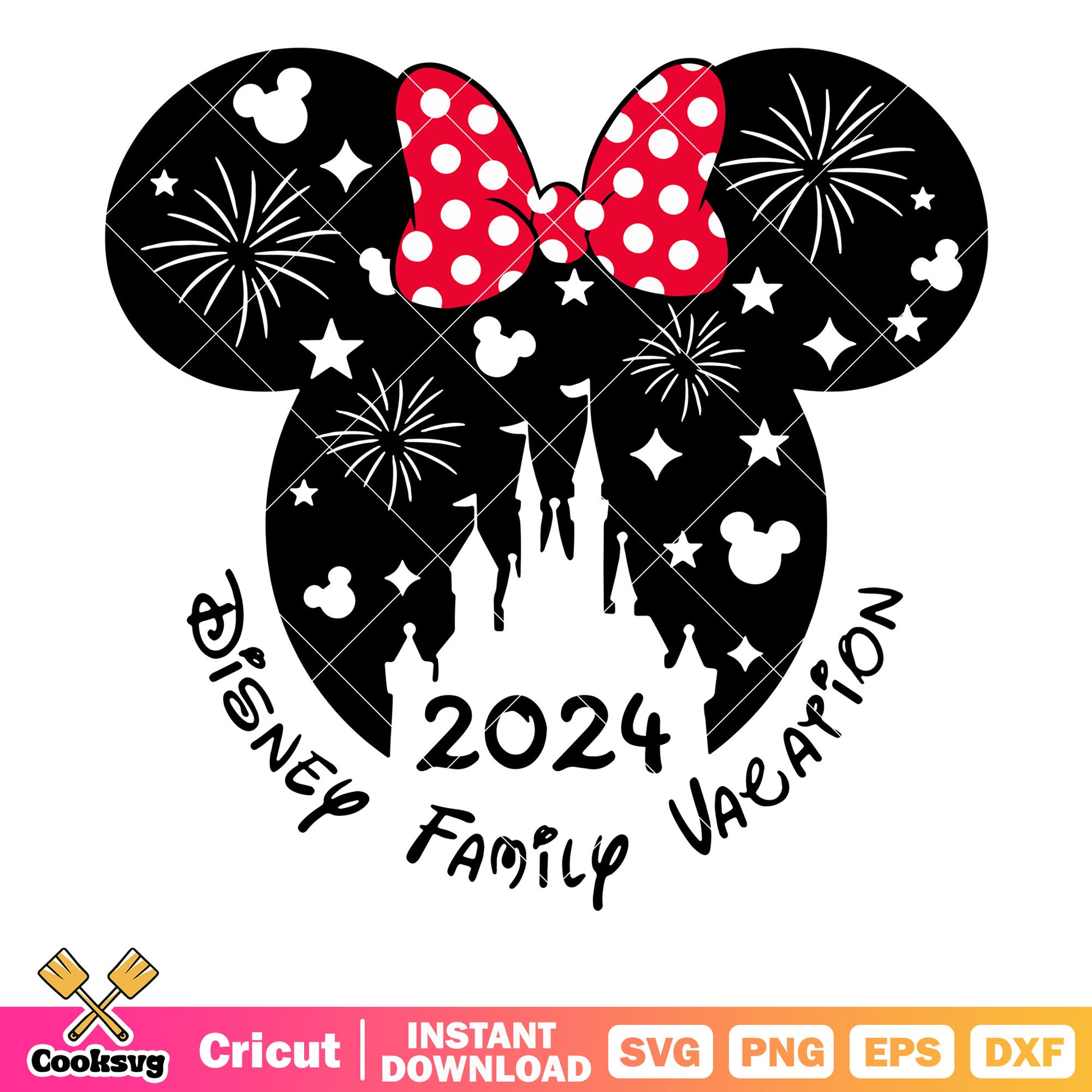 Head minnie happy disney family vacation svg, disney family vacation svg