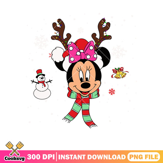 Head minnie mouse christmas png, minnie christmas png, disney christmas png