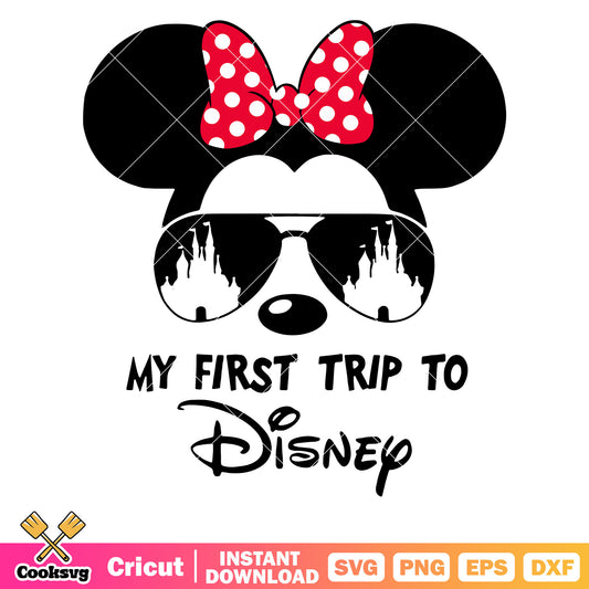 Head minnie my first trip to disney svg, mickey head svg, my first disney trip svg