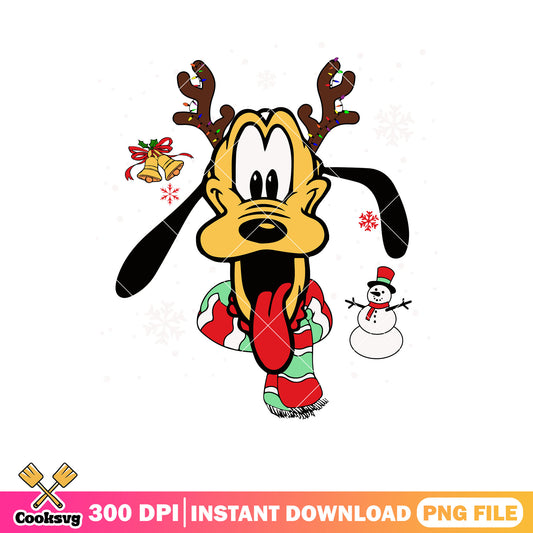 Head pluto dog christmas png, pluto christmas png, disney christmas png