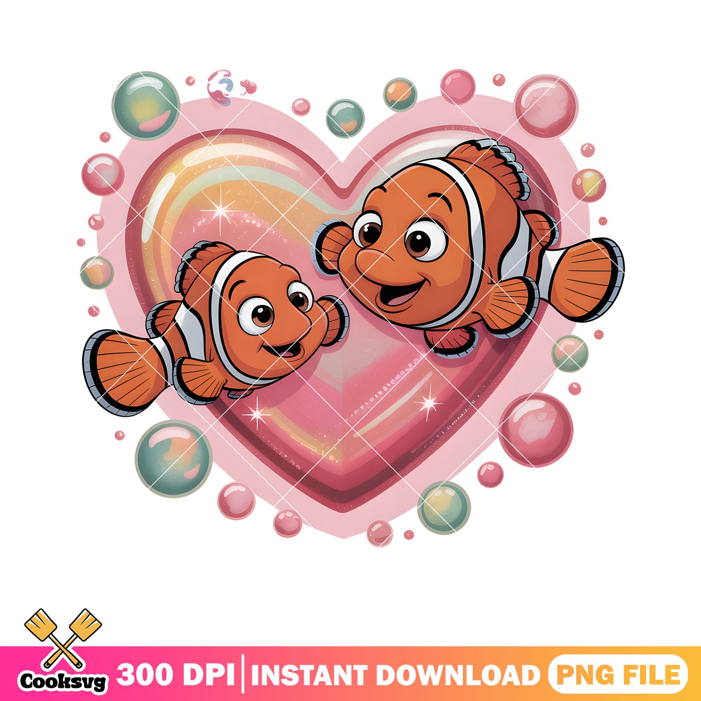 Heart chocolate nemo marlin png, clownfish marlin png, clownfish nemo​ png