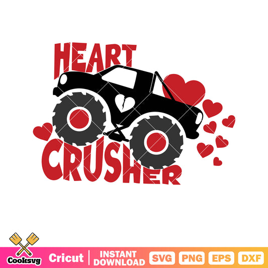 Heart crusher Monster Truck svg, monster truck​ svg, crush heart​ svg