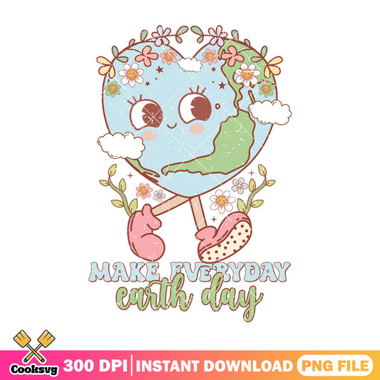 Heart earth make everyday earth day png, earth day quotes png