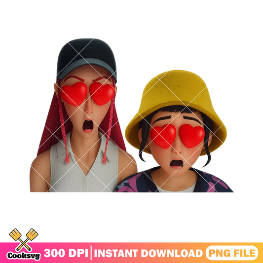 Heart eyes look huntrix png, huntrix mira png, kpop demon hunters png