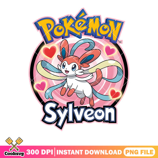 Heart fairy poster pokemon png, pokemon poster png, pokemon sylveon png