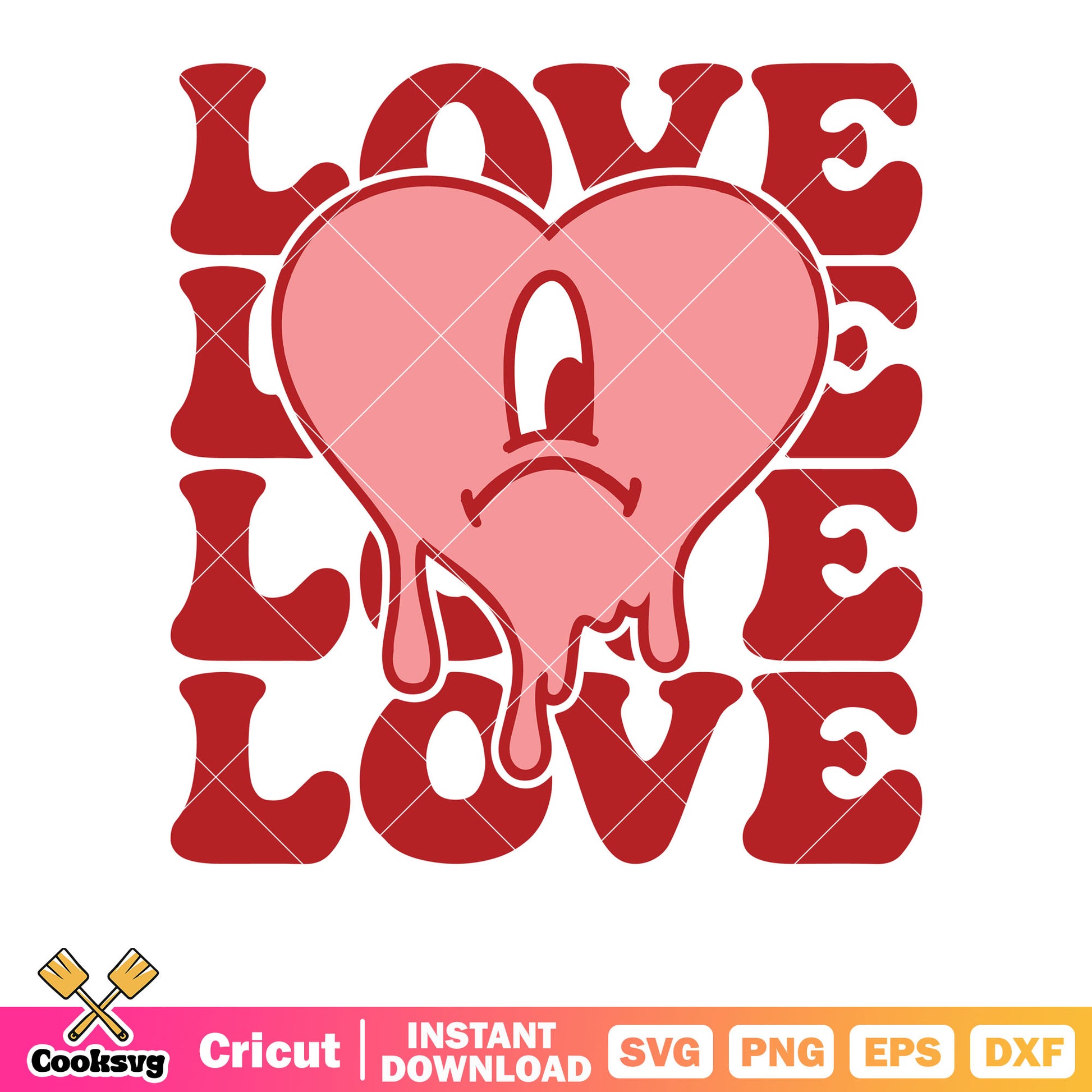 Heart love valentine svg, bad bunny heart​ svg, bad bunny​ svg