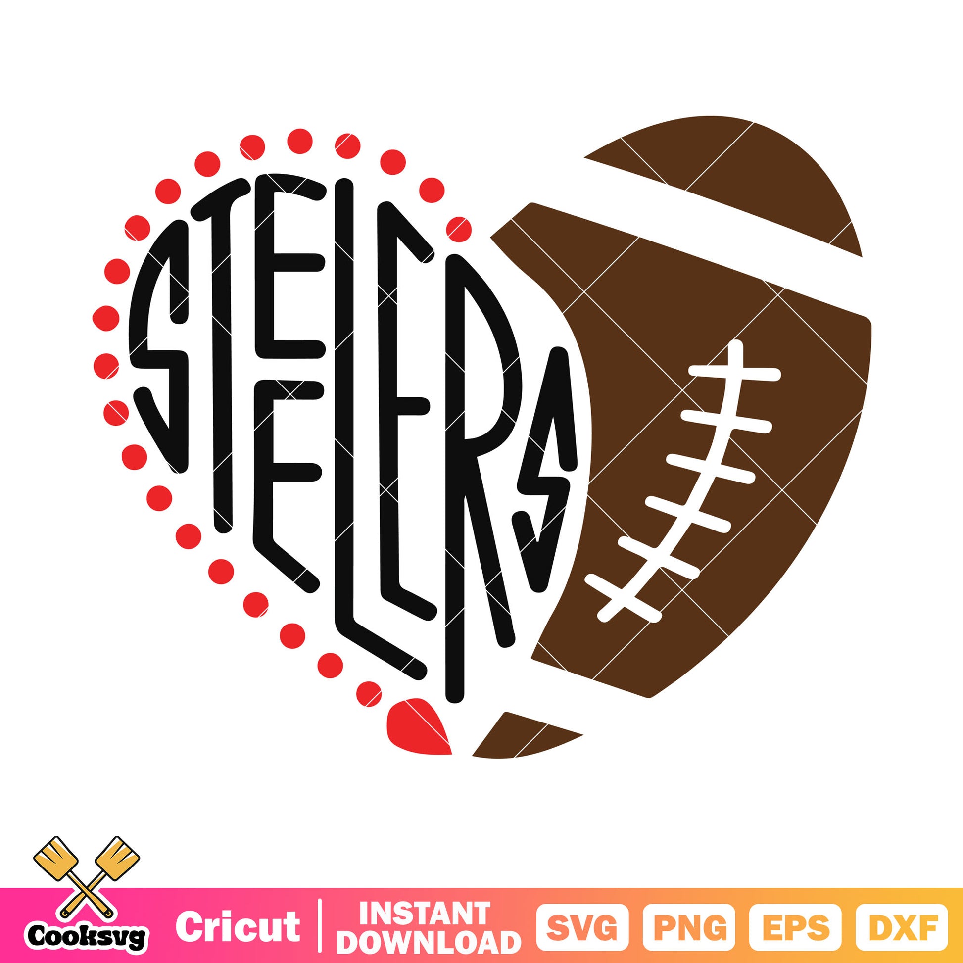 Heart of steelers fan svg, nfl ball svg, pittsburgh​ svg