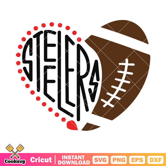 Heart of steelers fan svg, nfl ball svg, pittsburgh​ svg