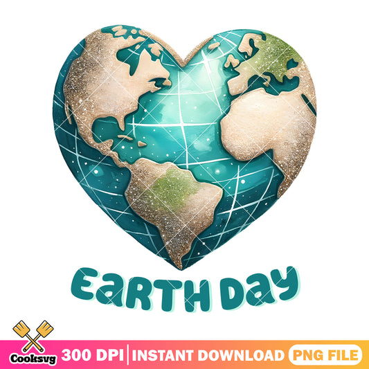 Heart planet design earth day png, earth to day png, planet png