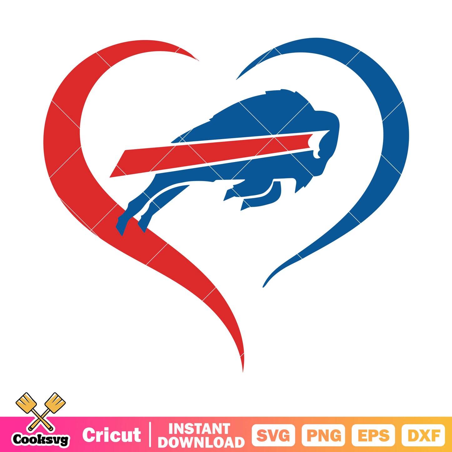 Heart swirl buffalo svg, buffalo bills svg, highmark stadium svg