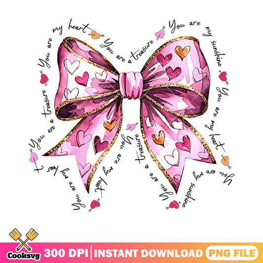 Heart valentine bow png, valentines day png, valentines poster png