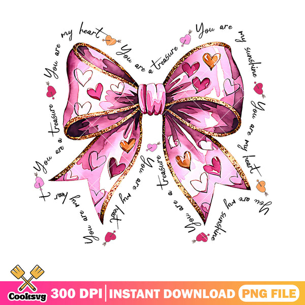 Heart valentine bow png, valentines day png, valentines poster png ...