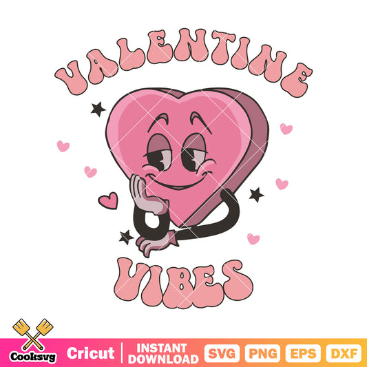 Heart valentine vibes svg design, heart valentine svg, valentine vibes svg