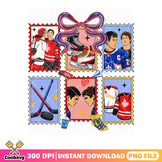 Heated romance Stamps png, hollanov rozanov png, romance hockey png