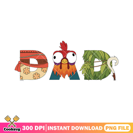Hei hei chicken funny dad png, moana cartoon​ png, fathers day png