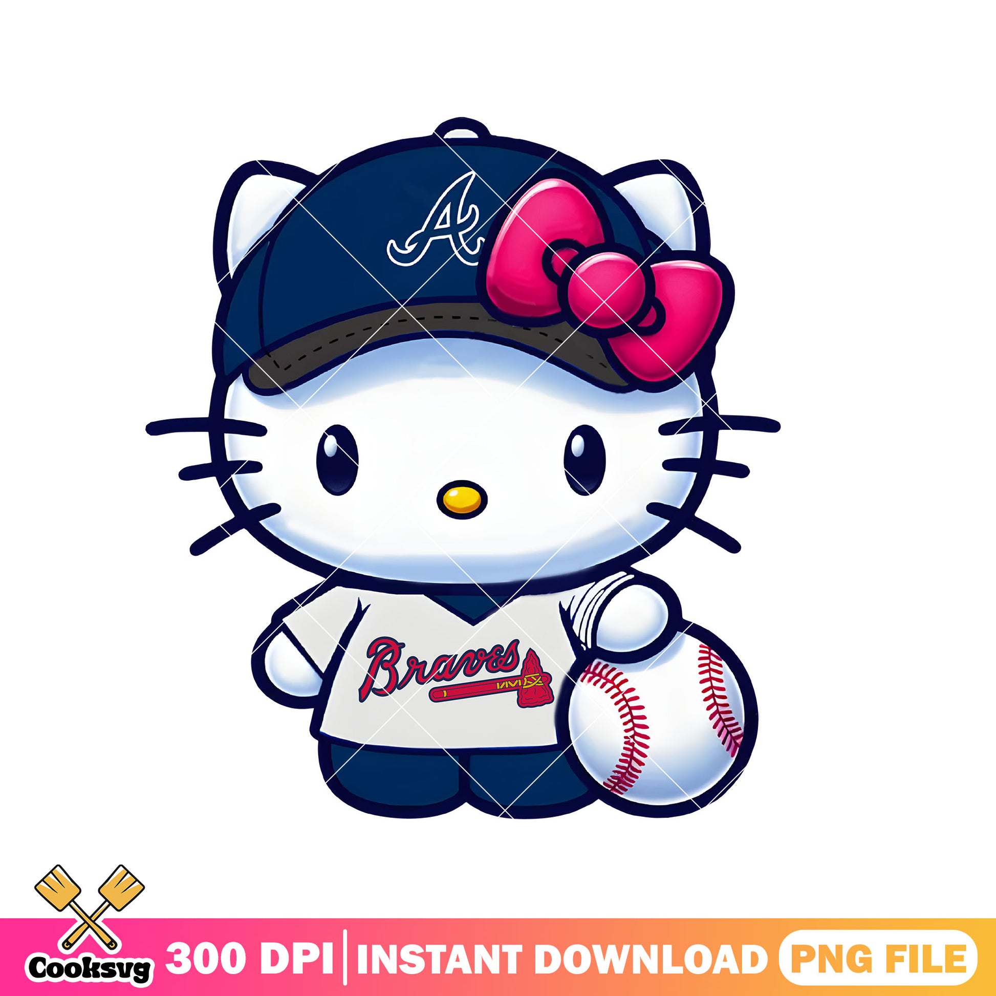 Hello Kitty Atlanta Braves Baseball png, Atlanta Braves png