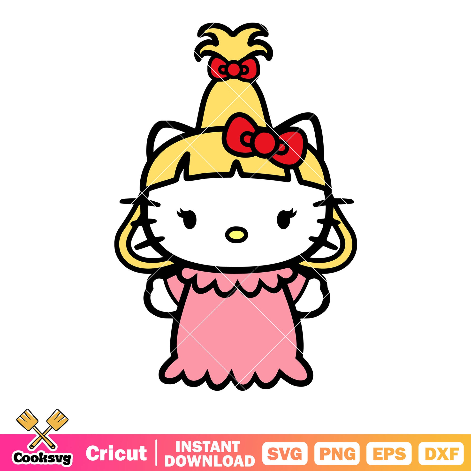 Hello Kitty Cindy Lou Who svg, cindy lou who​ svg, kitty cat svg