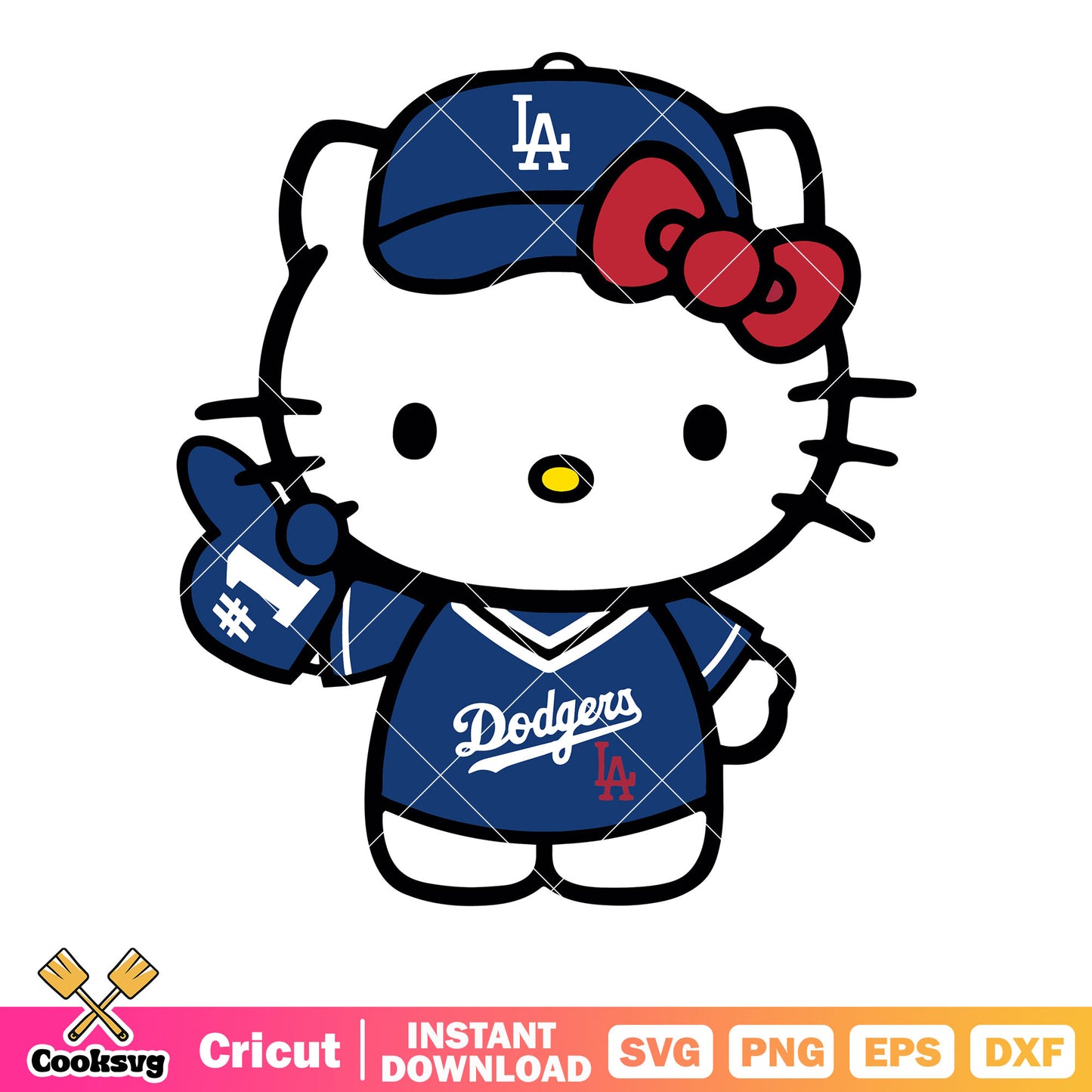 Hello Kitty Dodgers fan Baseball svg, hello kitty dodgers​ svg