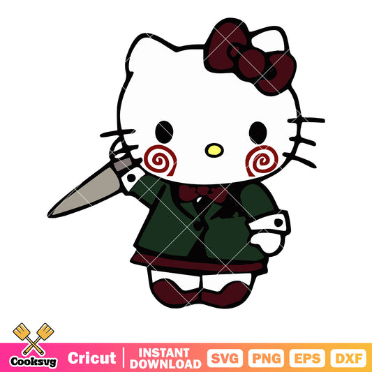 Hello Kitty Jigsaw costume svg, hello kitty costume svg