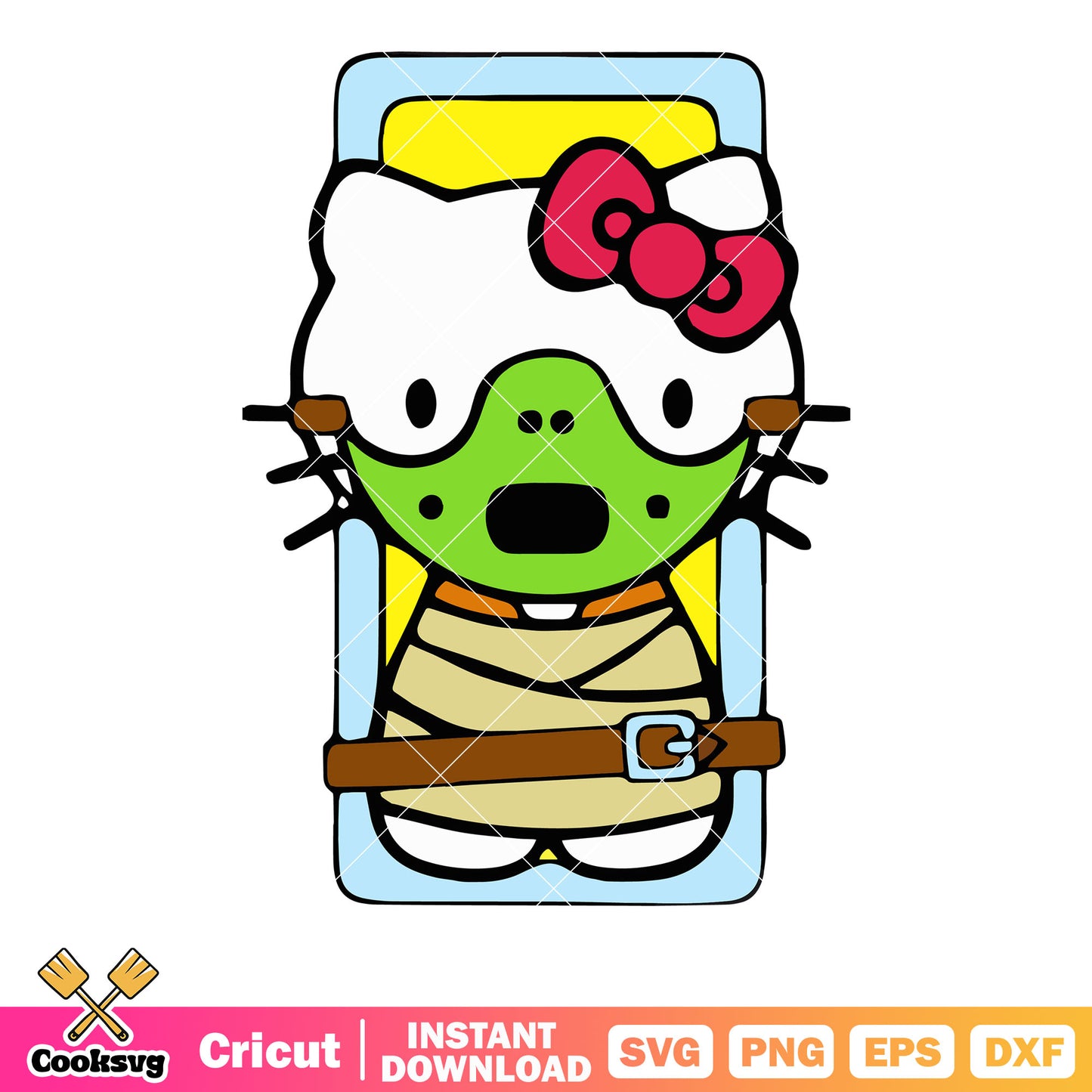 Hello Kitty Jigsaw horror costume svg, hello kitty costume svg