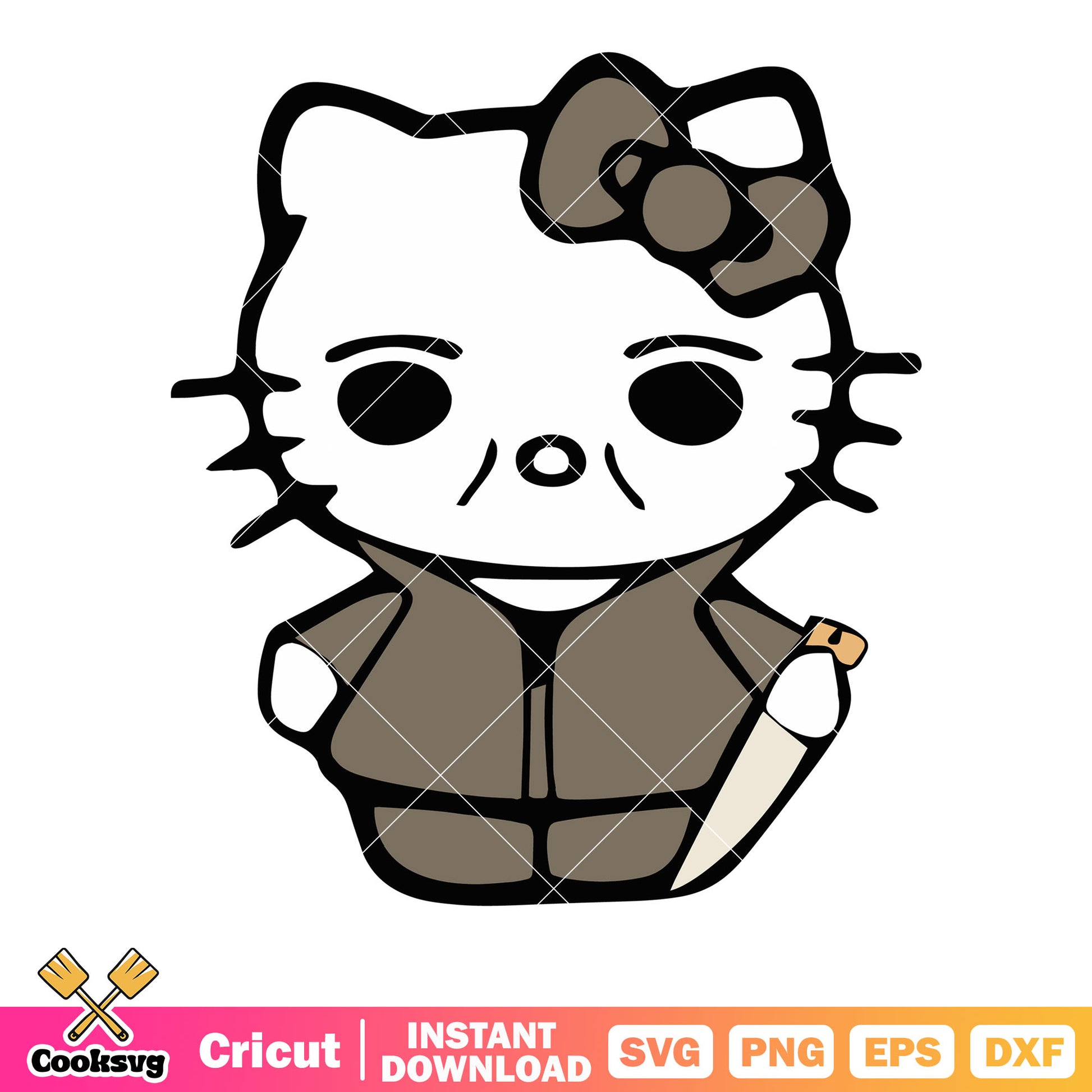 Hello Kitty Michael Myers costume svg, hello kitty costume svg