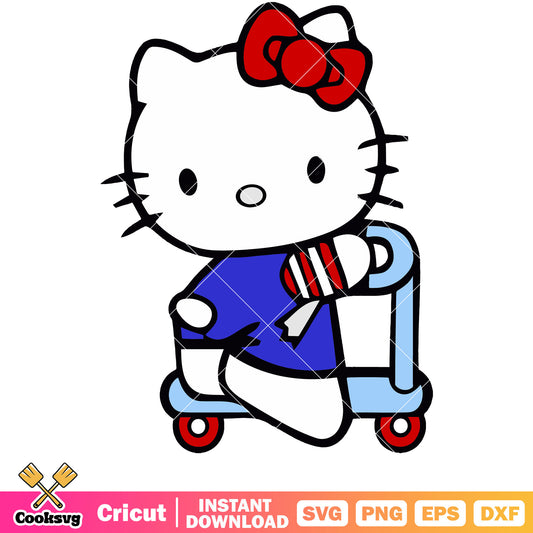 Hello Kitty skateboarding svg, hello kitty svg, sanrio cartoon svg