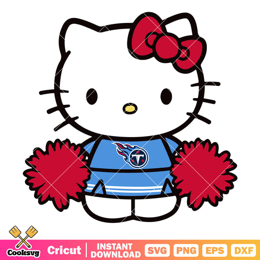 Hello Kitty tennessee titans cheerleader svg, tennessee titans games​ svg