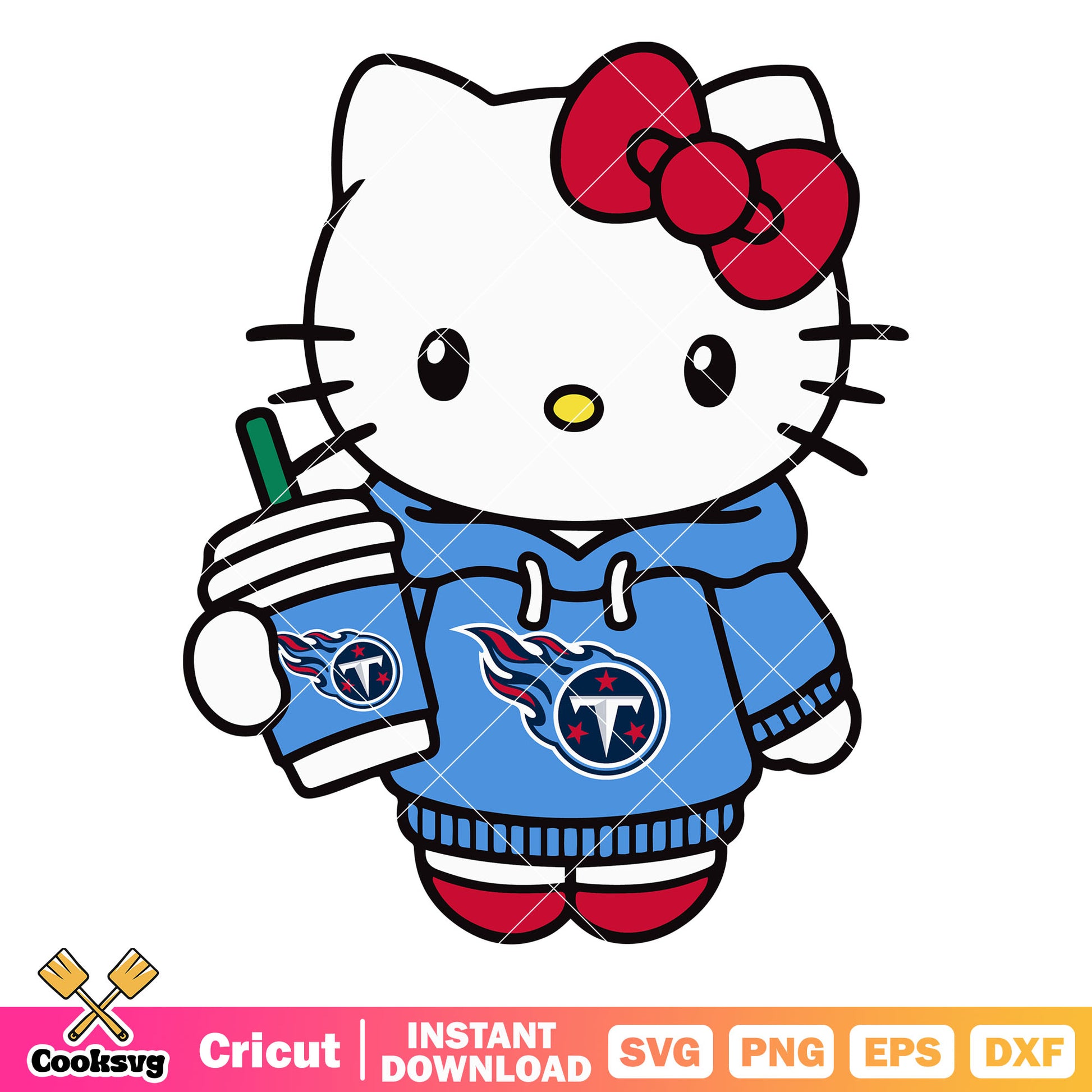 Hello Kitty tennessee titans coffee svg, tennessee titans​ svg