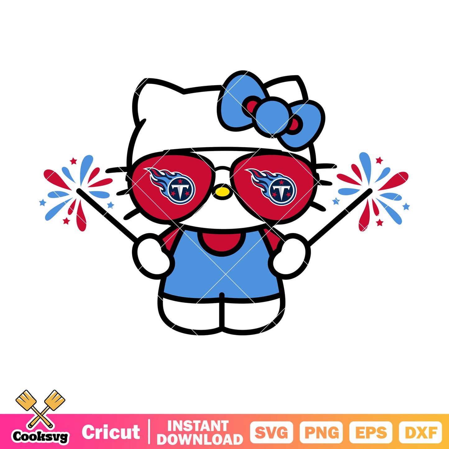 Hello Kitty tennessee titans firework svg, tennessee titans​ svg