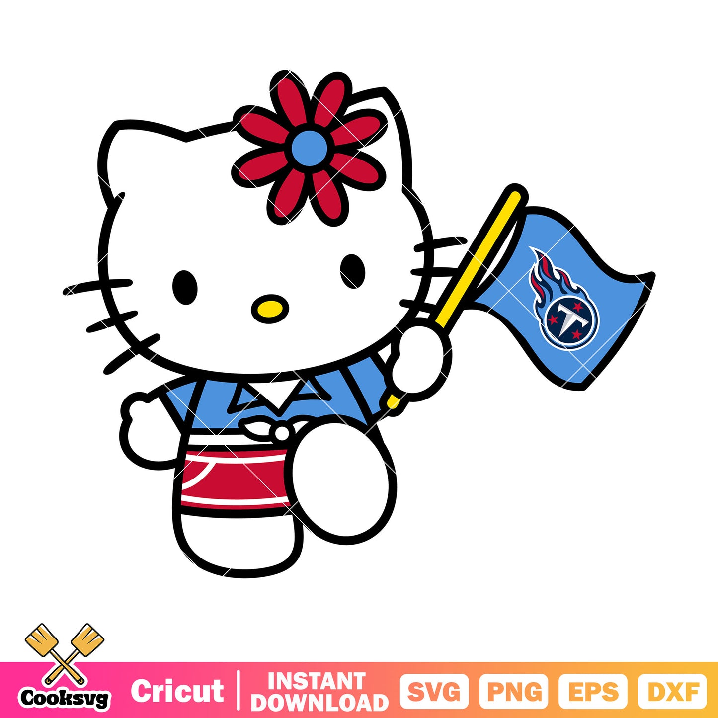 Hello Kitty tennessee titans flag svg, tennessee titans​ svg