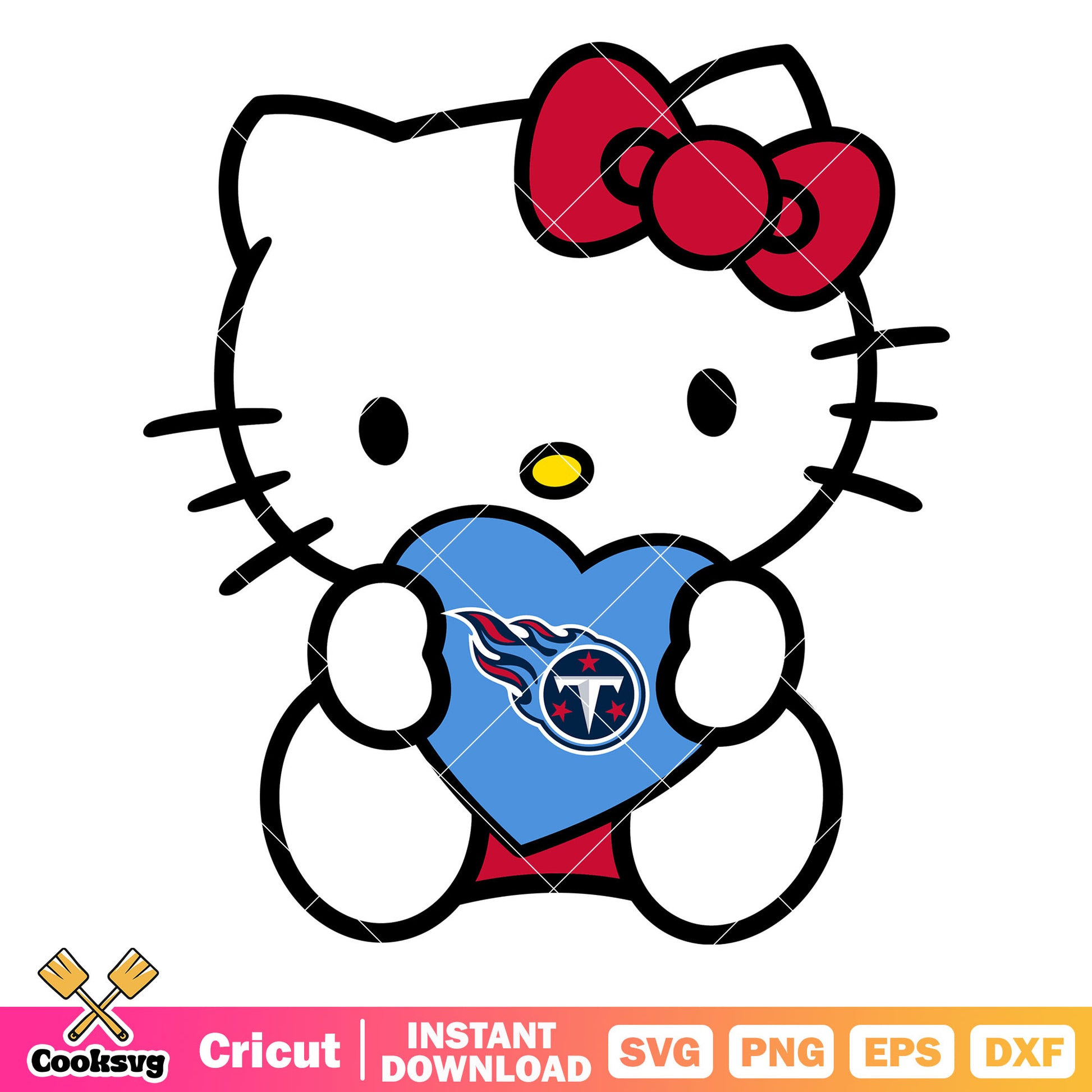 Hello Kitty tennessee titans heart svg, tennessee titans games​ svg