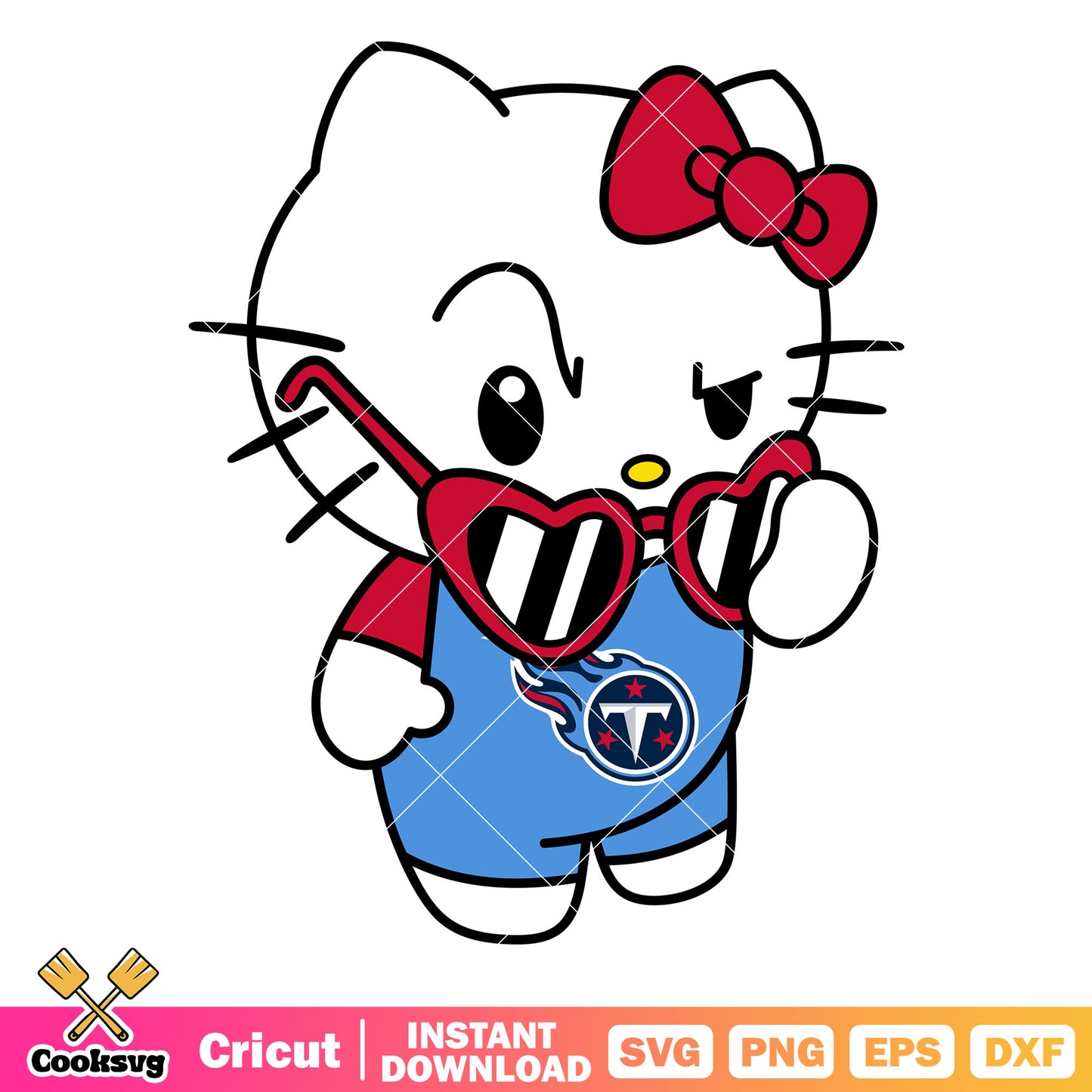 Hello Kitty tennessee titans sunglasses svg, tennessee titans games​ svg