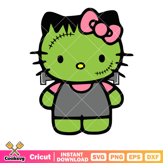 Hello Kitty zombie costume svg, hello kitty costume svg