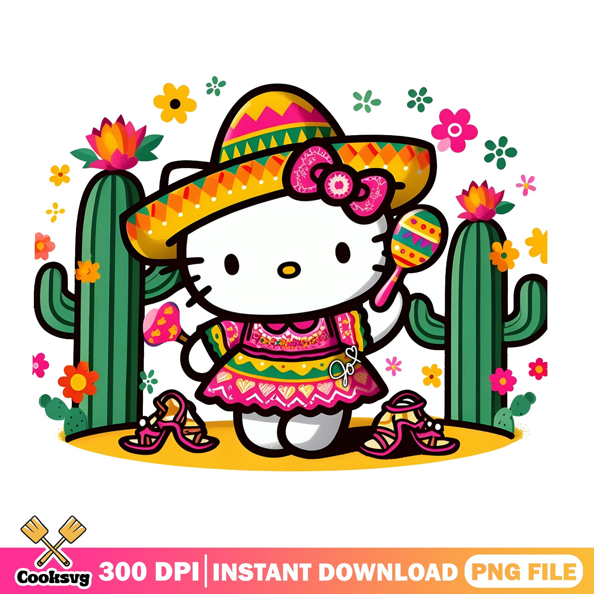 Hello Kitty Cinco De Mayo PNG, Fiesta Kitty PNG, Sanrio PNG