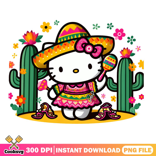 Hello Kitty Cinco De Mayo PNG, Fiesta Kitty PNG, Sanrio PNG