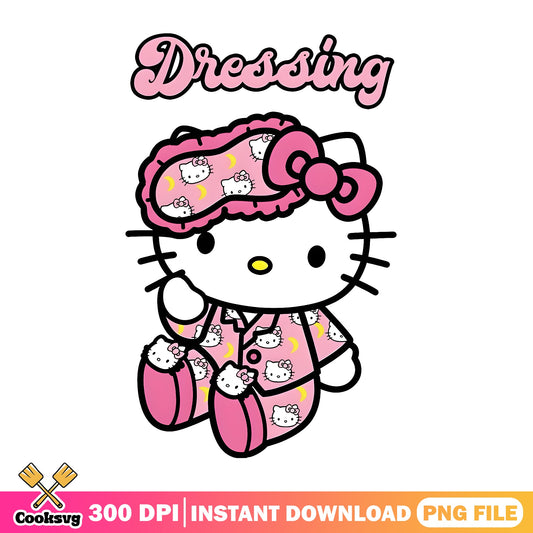Hello Kitty Dressing Pajamas PNG, Sanrio PNG, Cute Kitty PNG