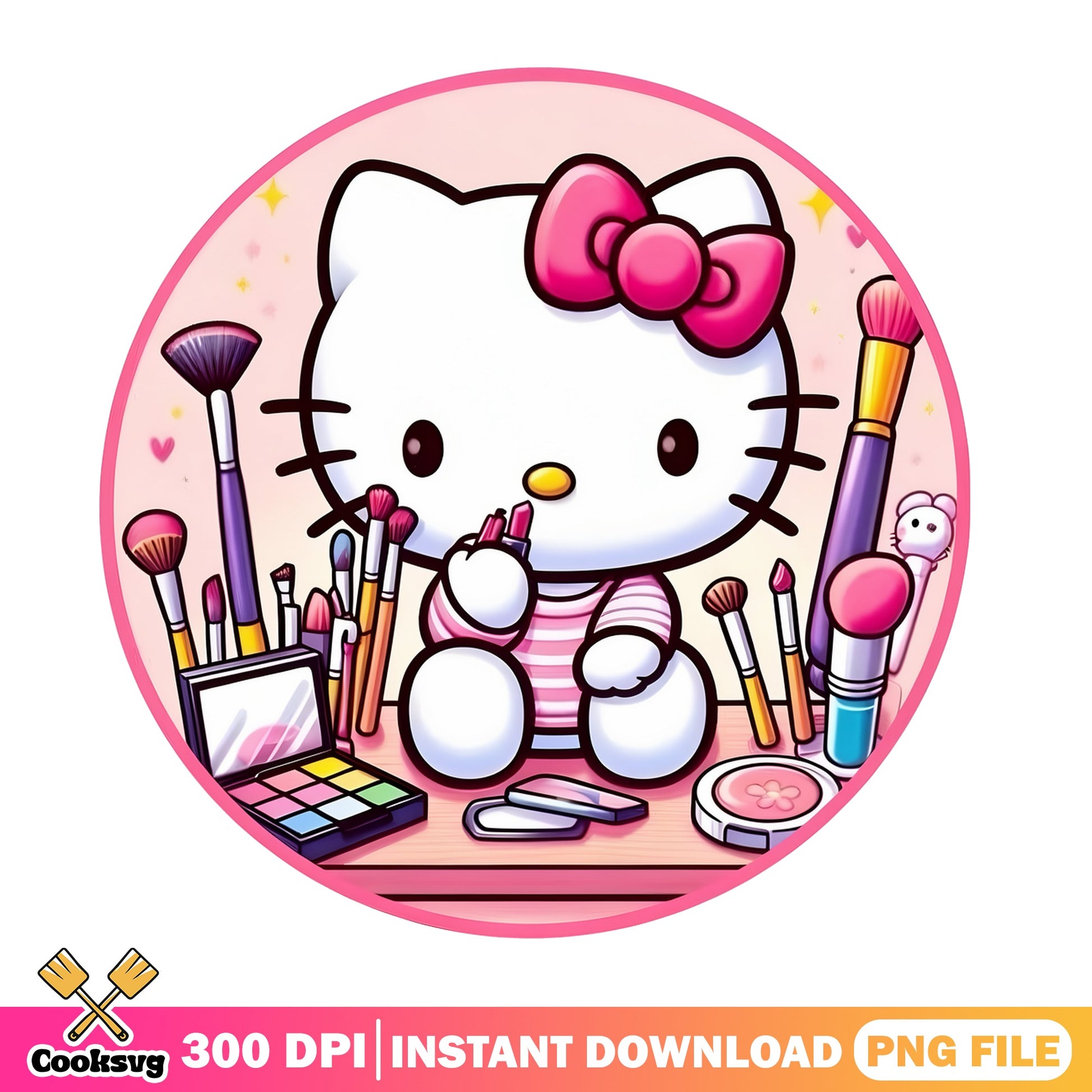 Hello Kitty Makeup PNG, Sanrio Beauty Clipart, Hello Kitty PNG
