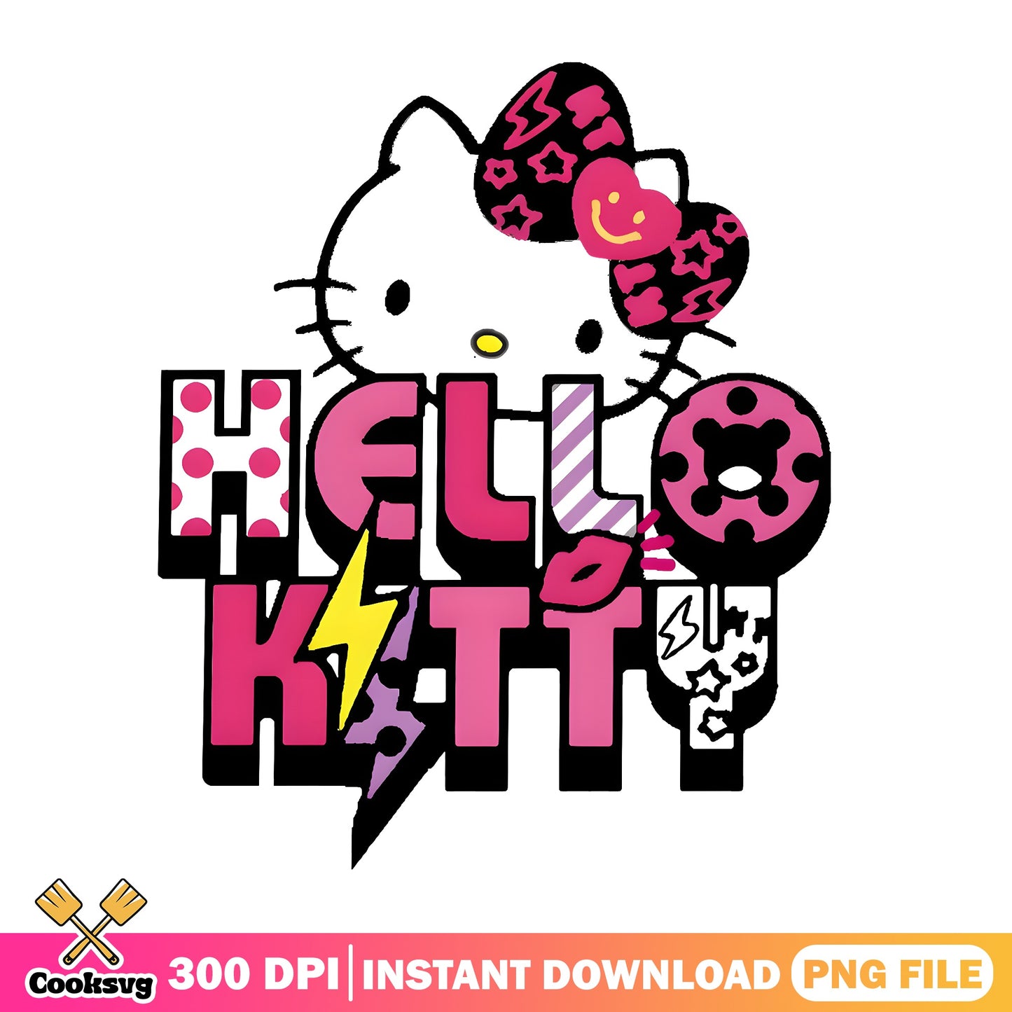 Hello Kitty Rock Punk PNG, Sanrio Kitty PNG, Cute Cat PNG