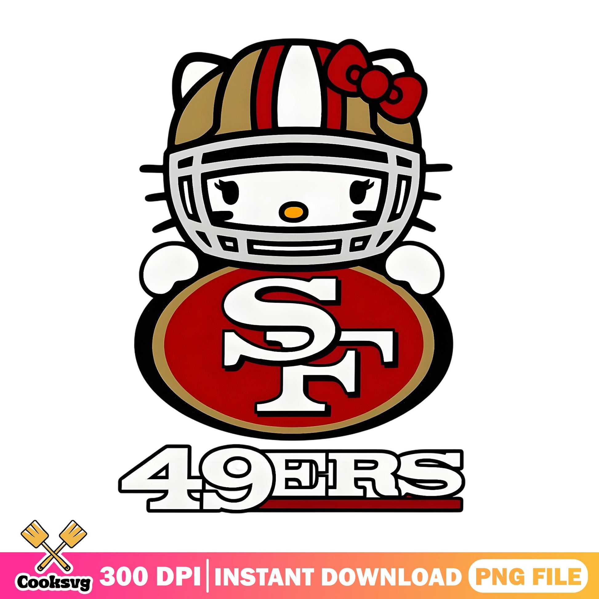 Hello Kitty San Francisco 49ers NFL PNG, Sanrio PNG, Football PNG