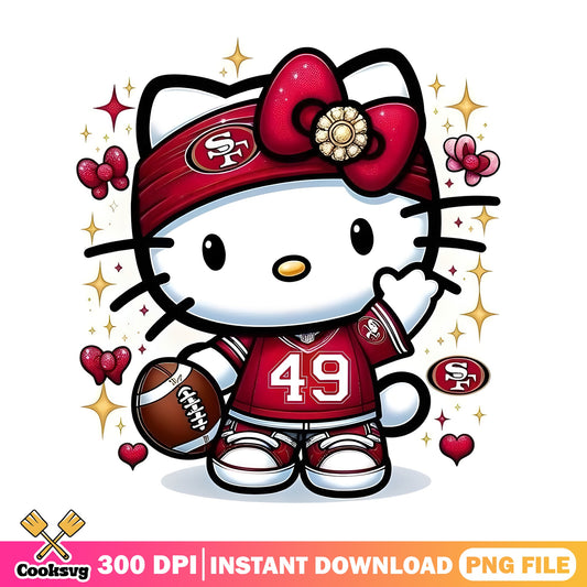 Hello Kitty San Francisco 49ers PNG, NFL Football PNG, Sanrio PNG