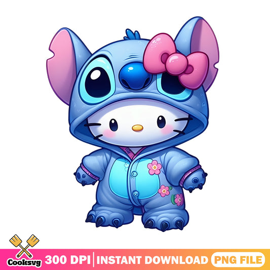 Hello Kitty Stitch Costume PNG, Disney Stitch PNG, Sanrio PNG